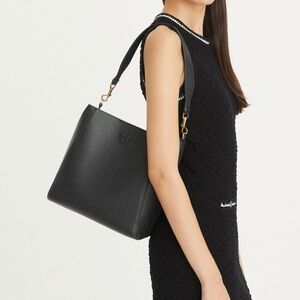Tory Burch MCGRAW Bucket Leather Shoulder Bag